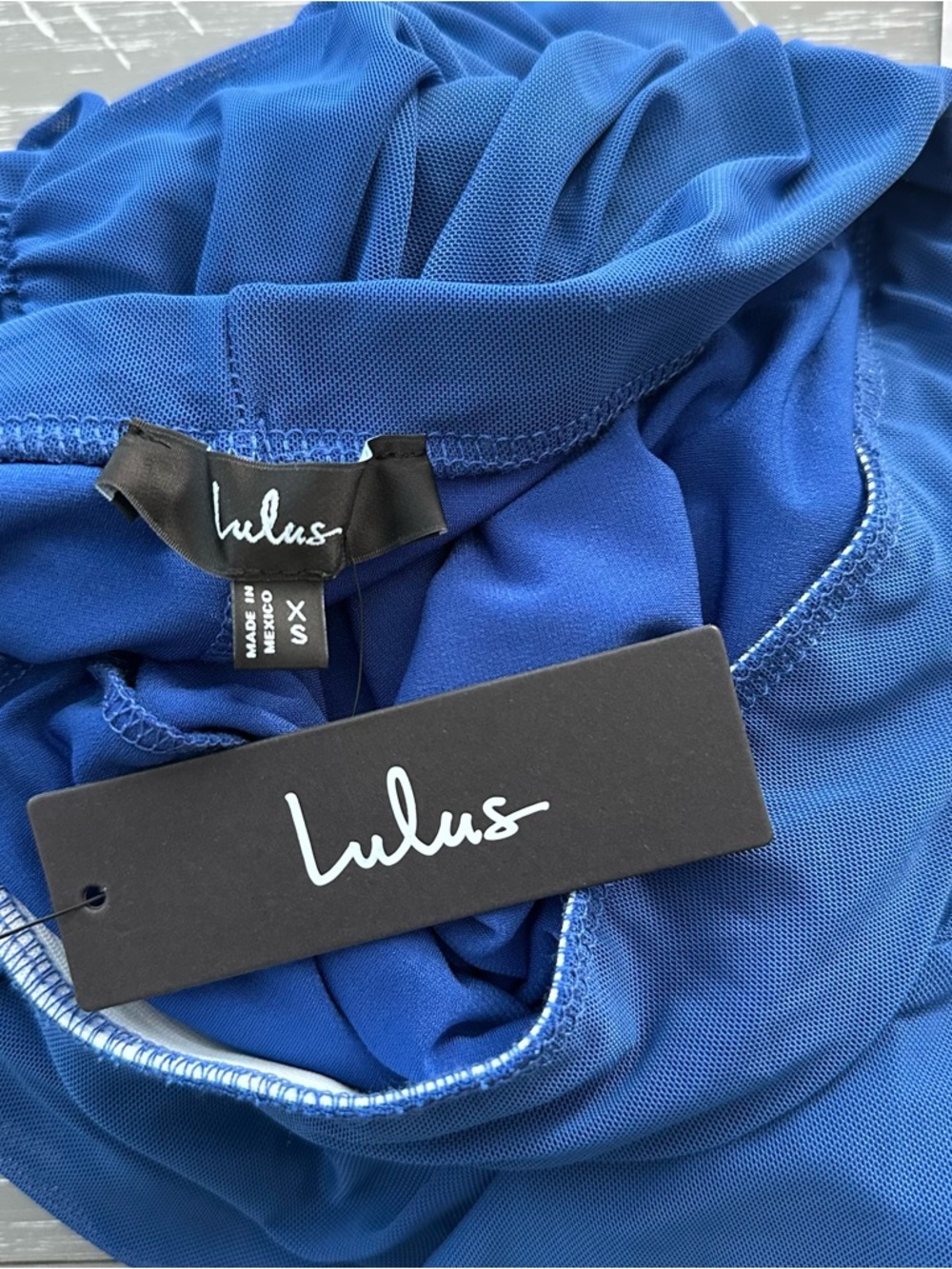 LULU’S LATE NIGHT CRUSH MESH RUCHED STRAPLESS MIDI DRESS - Picture 12 of 12